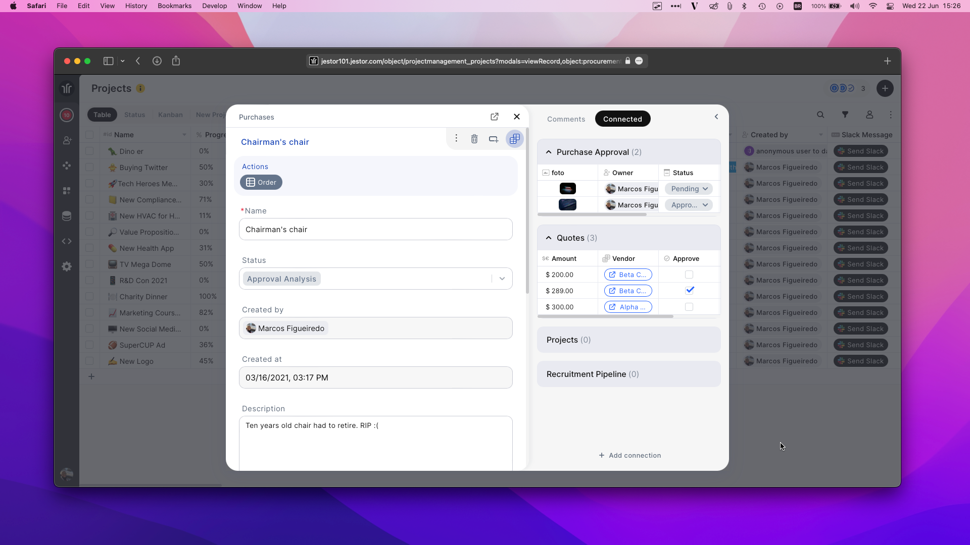 Jestor vs spreadsheet - Relational database
