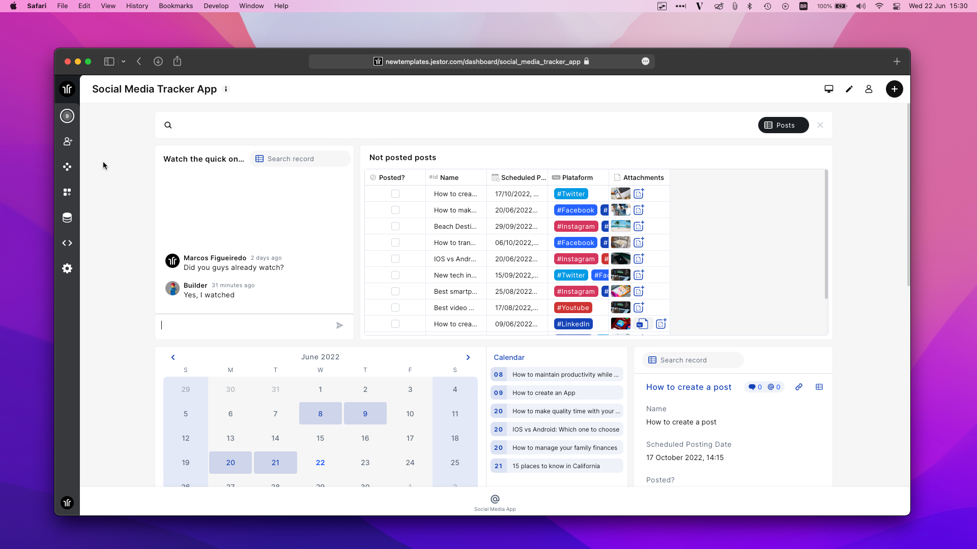 Jestor apps for operation