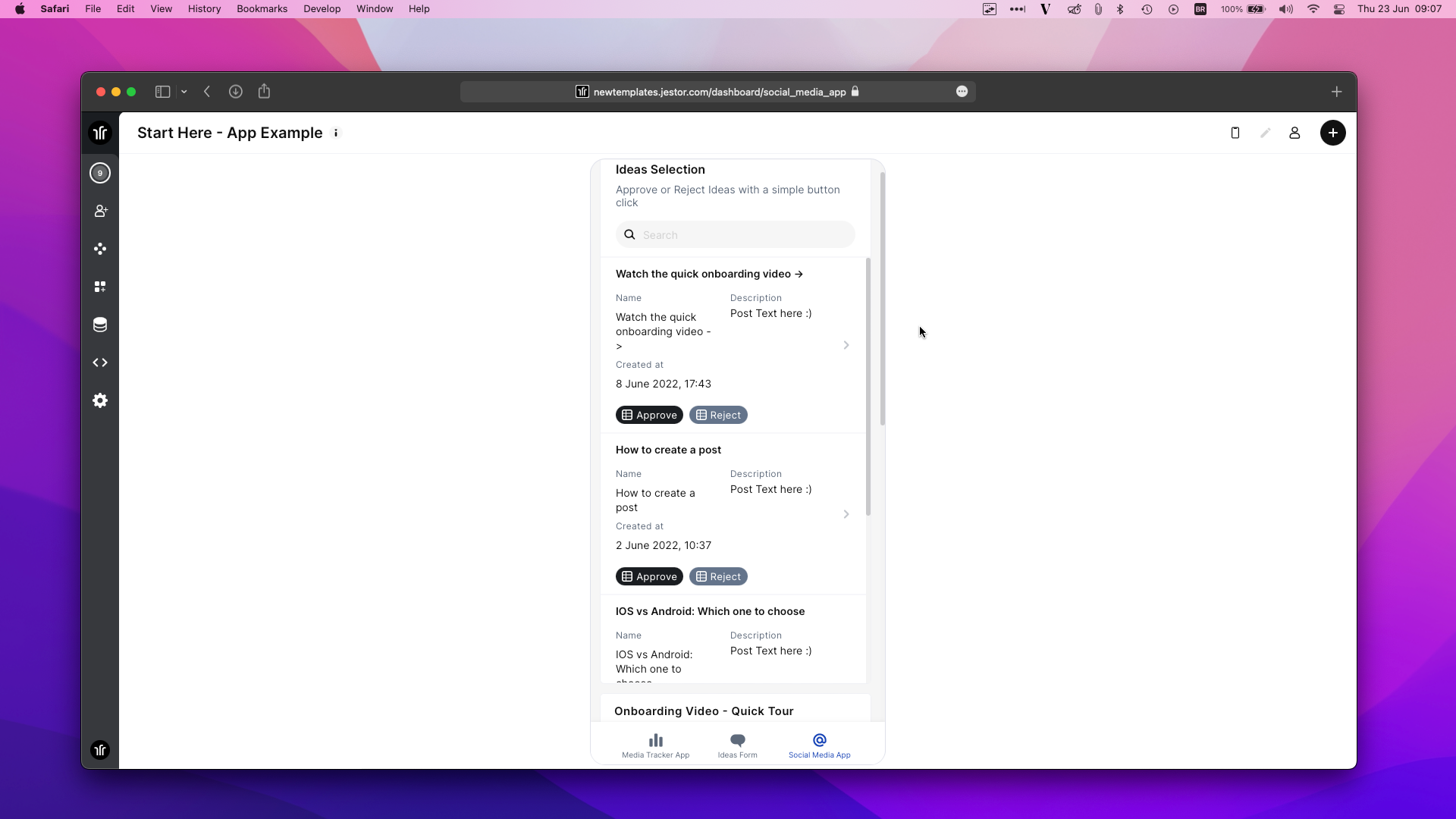 Jestor for operations