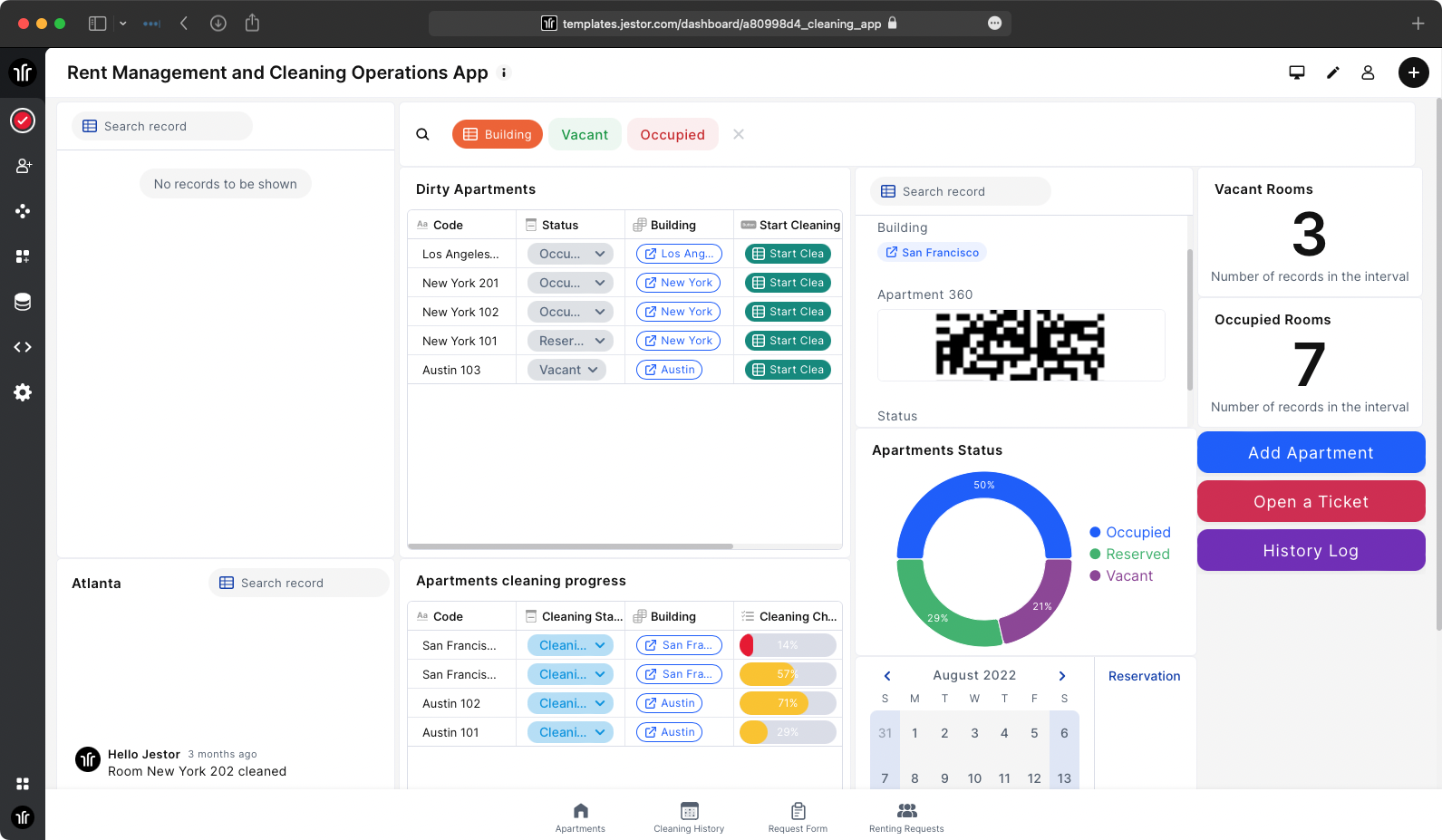 Jestor app buttons Excel spreadsheet solution