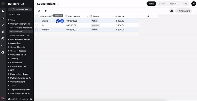 New no-code automation: Create Financial Records from Searched Records