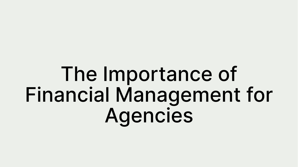 Financial Template: How to Maximize Your Agency's Success