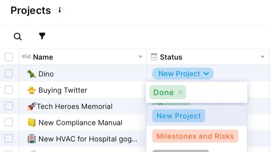 The new single option field now with colors