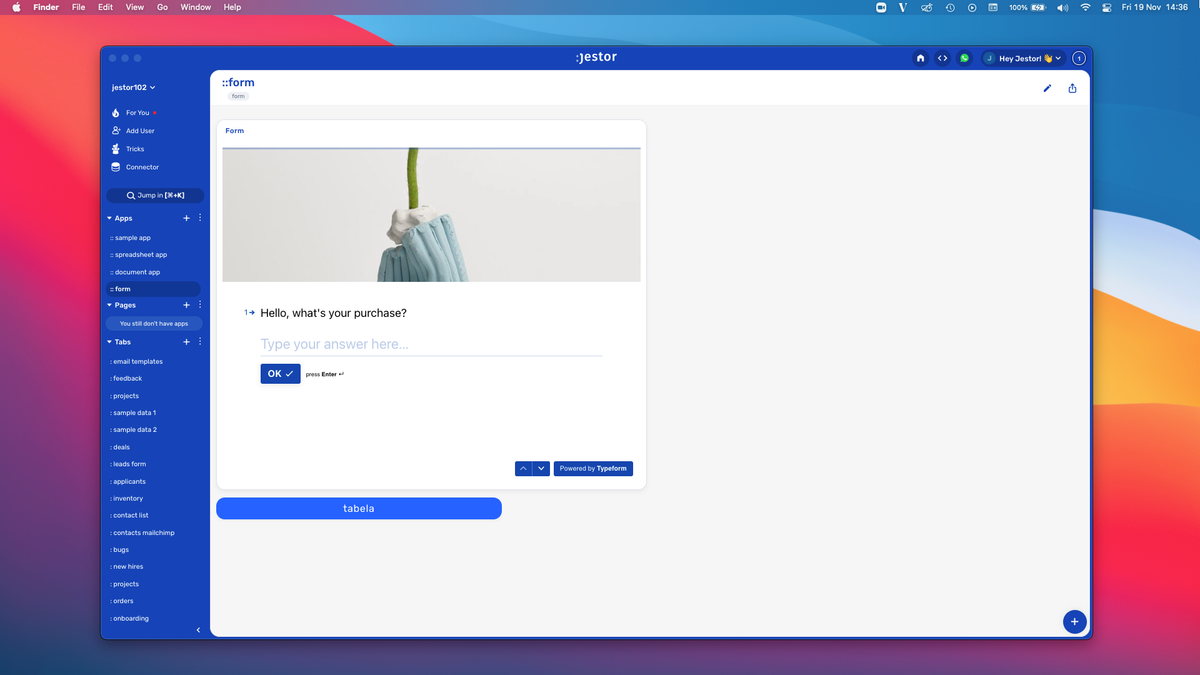 Adding a Typeform form to a dashboard - no code required