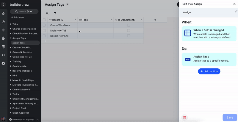 New no-code automation: Assign Tags