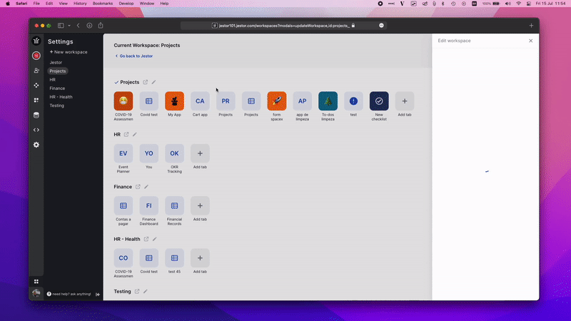 Launching Workspace customization