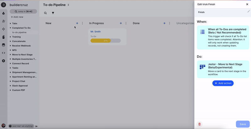 New no-code automation: When all checklist To-Dos are Completed
