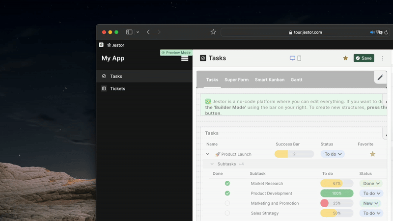 Starred Upgrade do Jestor: Favorite Registros e Adicione Favoritos, Pastas e Canais às Barras de Menu