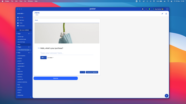 Adding a Typeform form to a dashboard - no code required