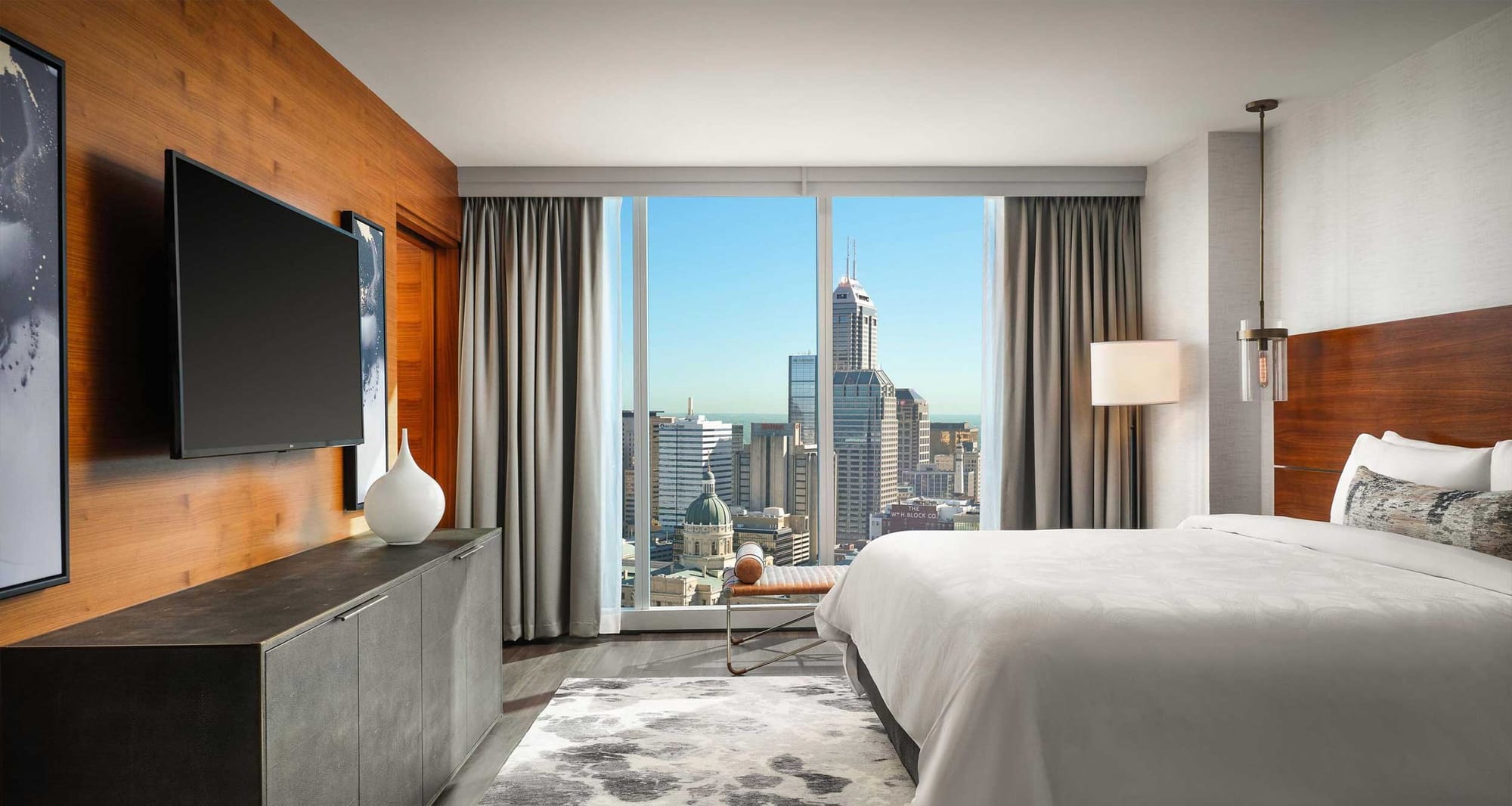 Hotel room in downtown Indianapolis.