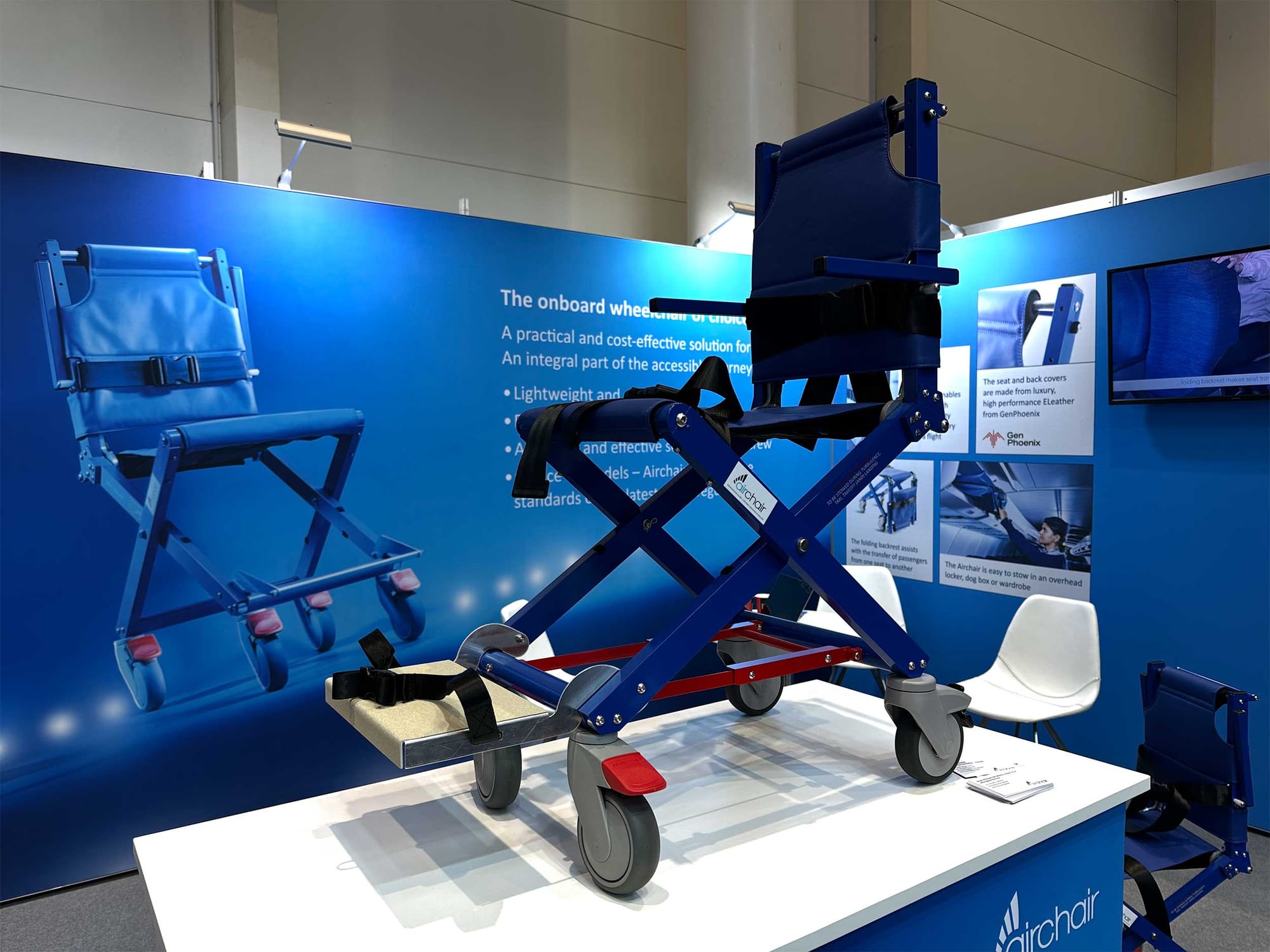 Airchair 2 displayed on stand at industry expo.