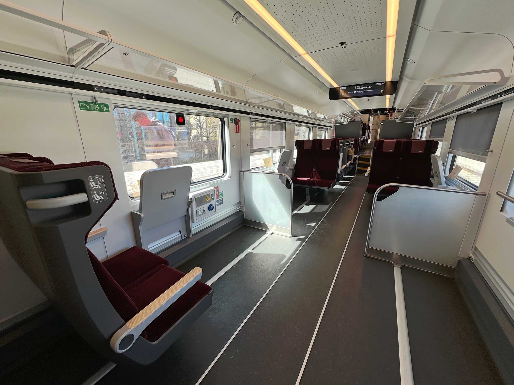 Wheelchair space on train.