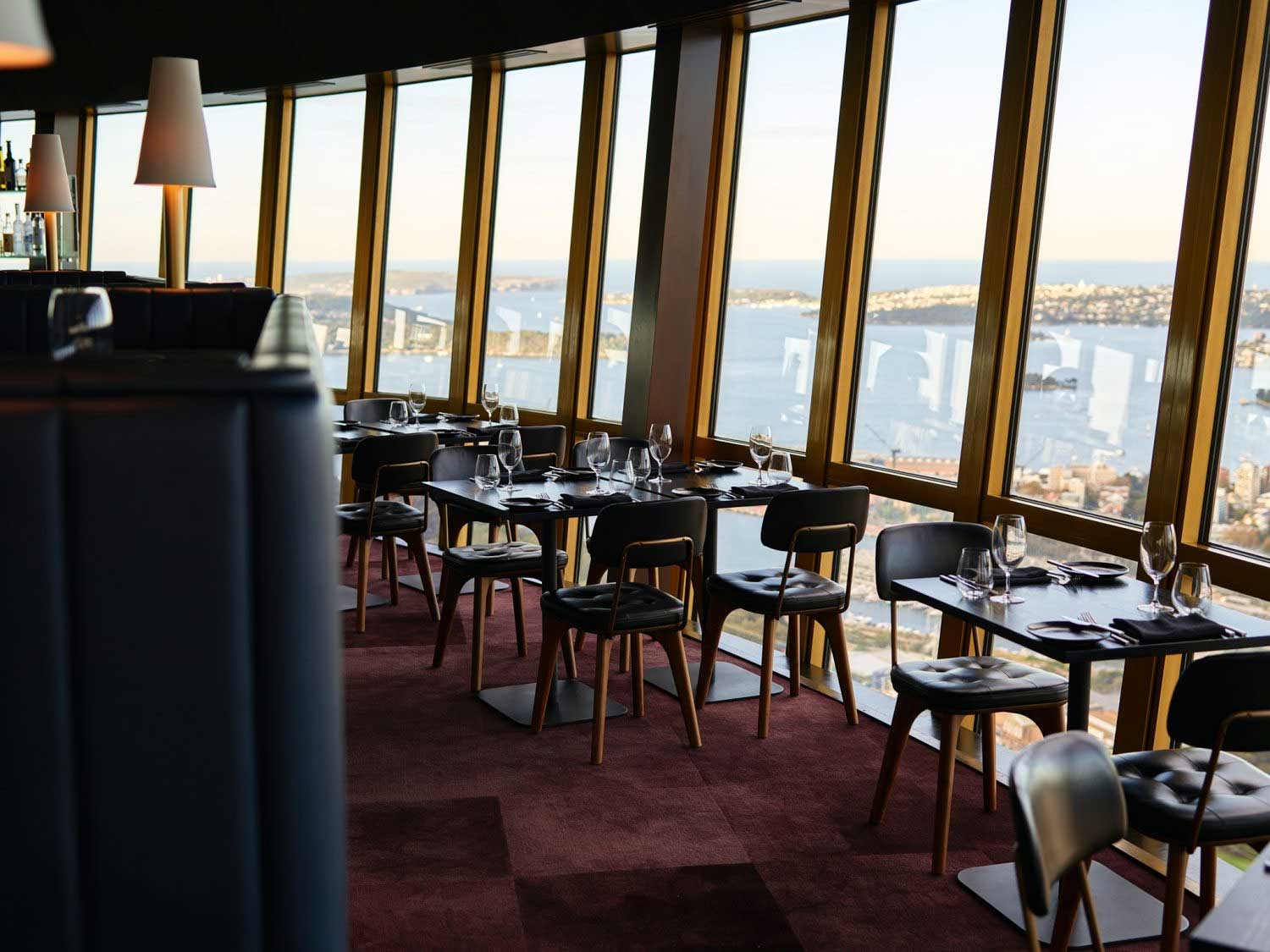 Dining room inside observation tower.