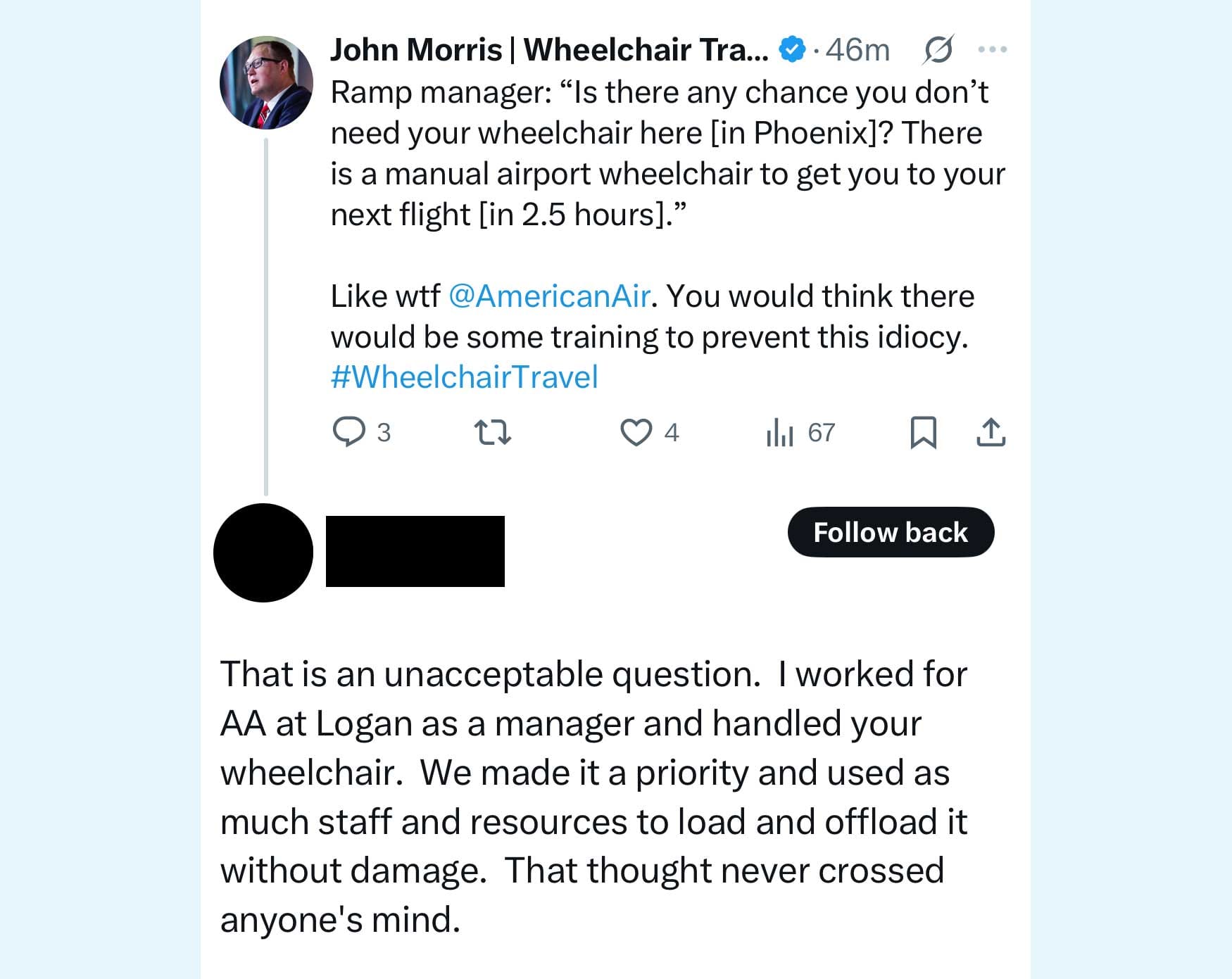 Screenshot of Twitter exchange.