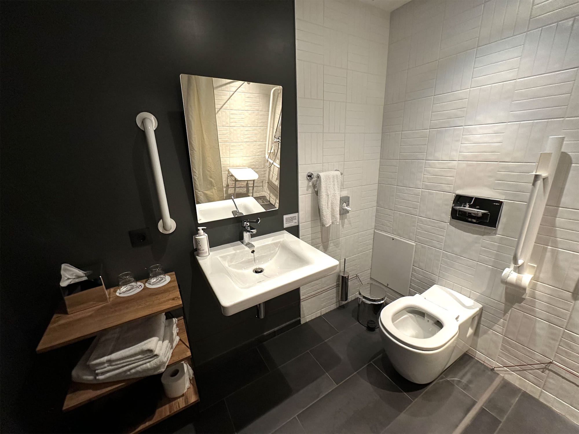 Bathroom sink and toilet.