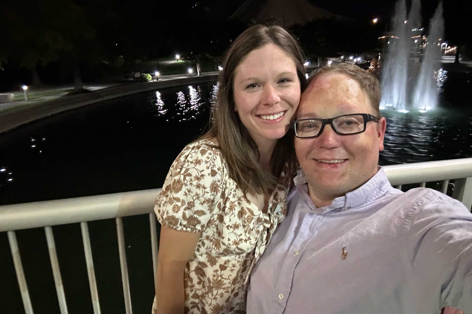Stevie and John taking a selfie.