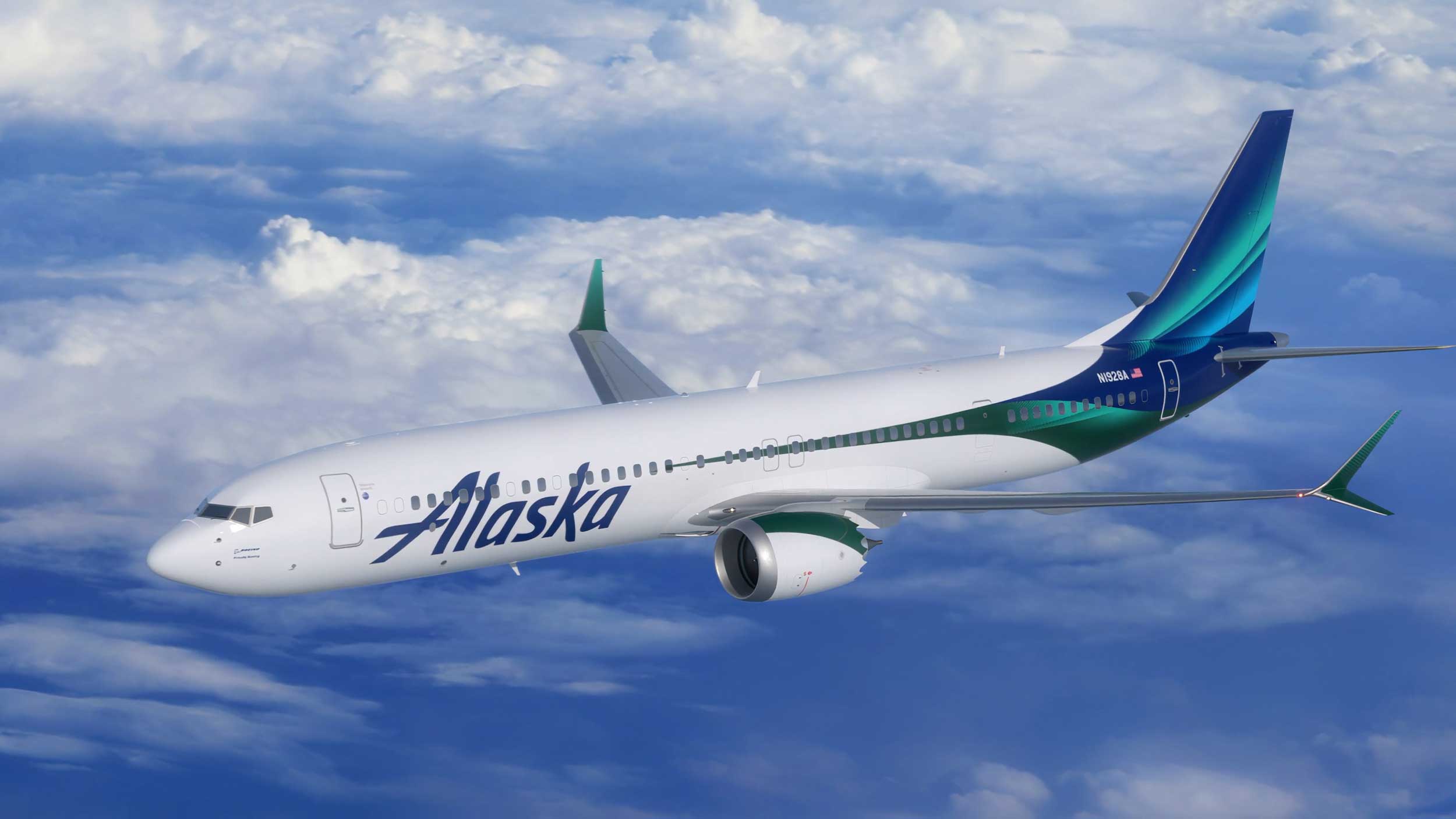 Rendering of Boeing 737 MAX 10 in Alaska Airlines livery.