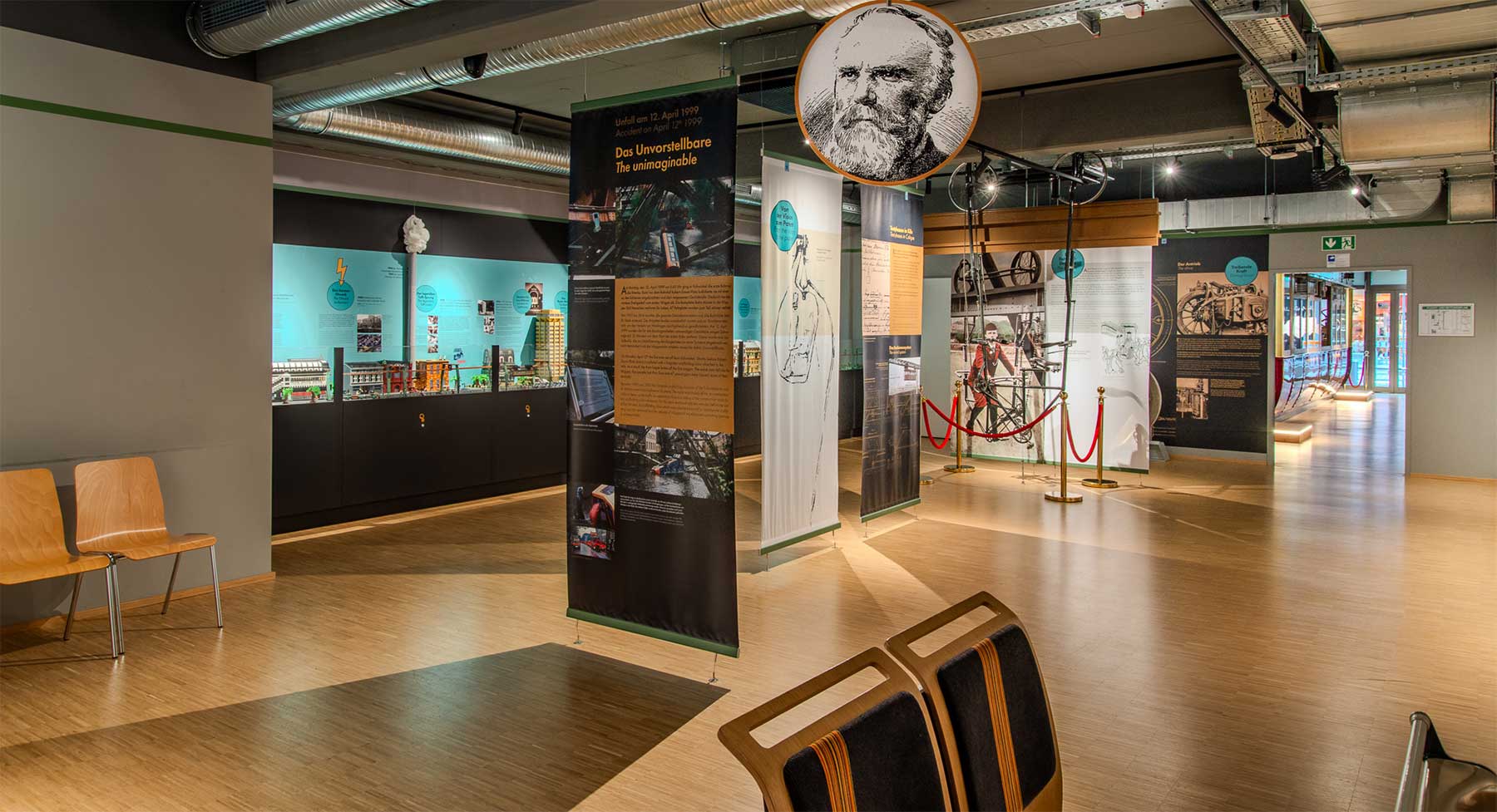 Exhibition gallery in museum.