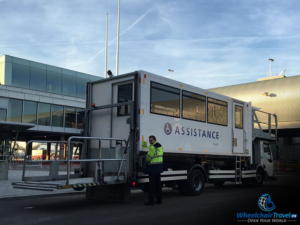 Garuda Indonesia Amsterdam Wheelchair Assistance Truck Ambulift