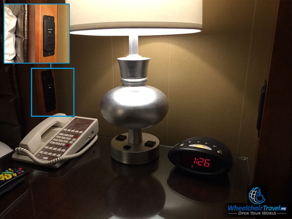 St. Louis Renaissance Wheelchair Accessible Hotel Room Nightstand & Power Outlets