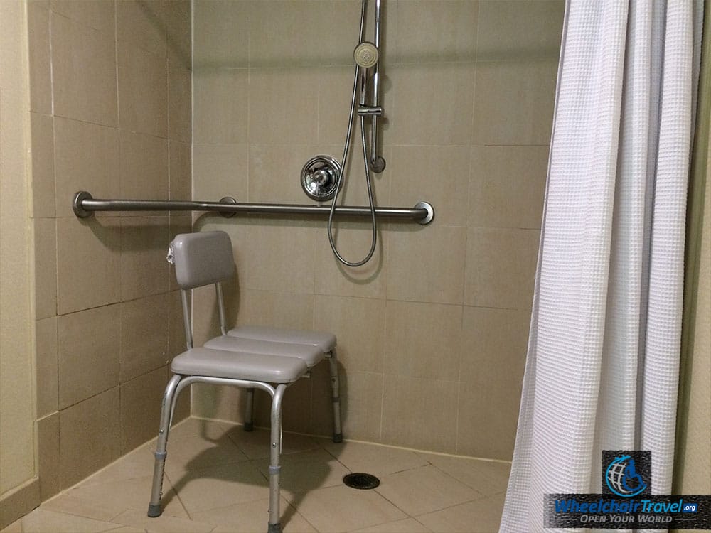 St. Louis Renaissance Wheelchair Accessible Hotel Room Bathroom Roll-in Shower