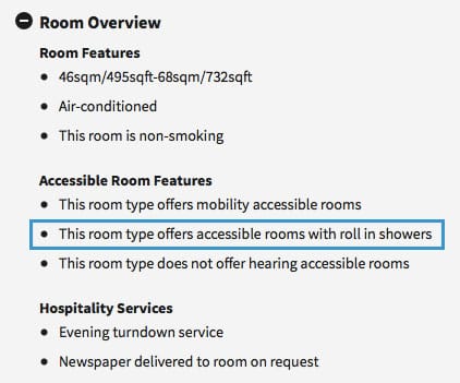 JW Marriott Beijing Wheelchair Accessible Hotel Room Website Description
