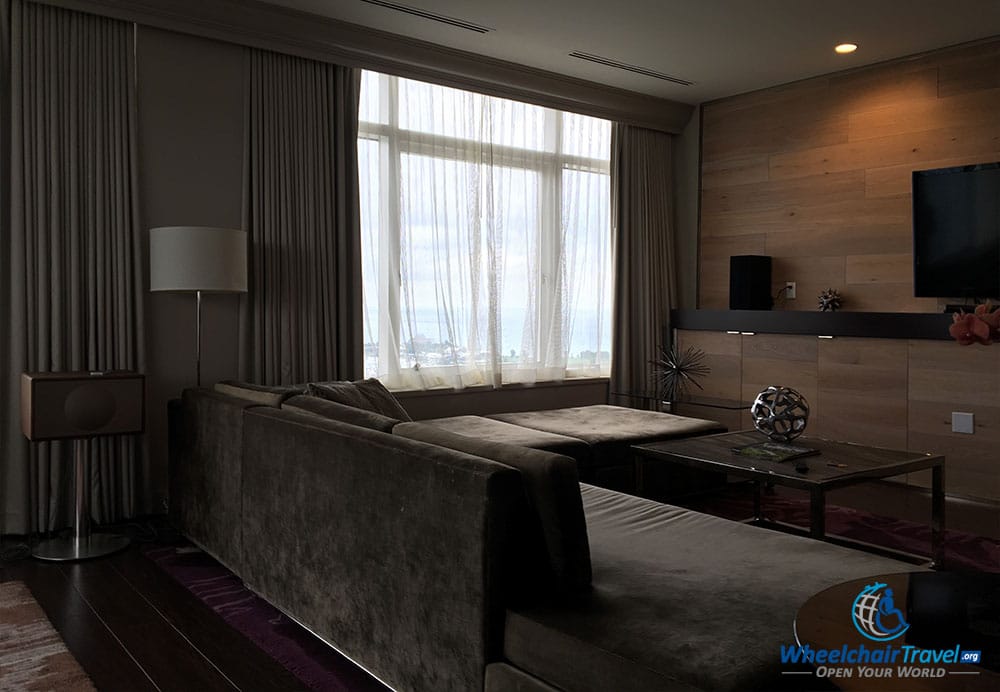 PHOTO: Large living room with sofas.