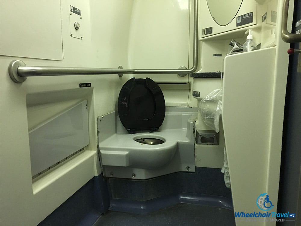 Wheelchair accessible bathroom on Amtrak Silver Star train