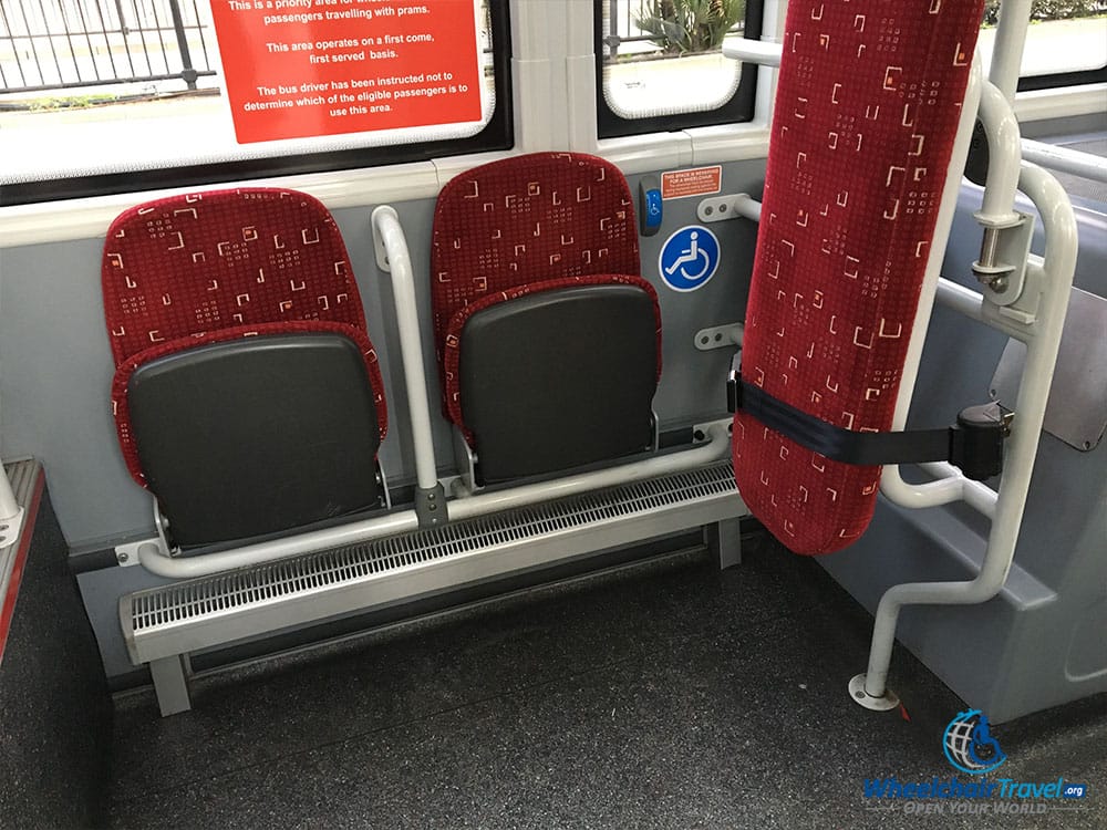 Wheelchair space on a Gibraltar city bus