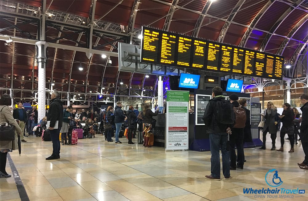 Departures board at London Paddington Station