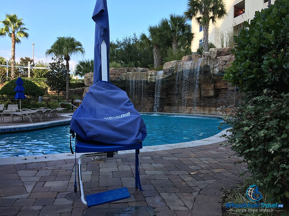 ADA pool lift at Hyatt Regency Orlando.