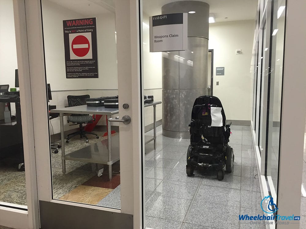 Power wheelchair stored at CBP after Delta Air Lines refused to return it at the aircraft door.