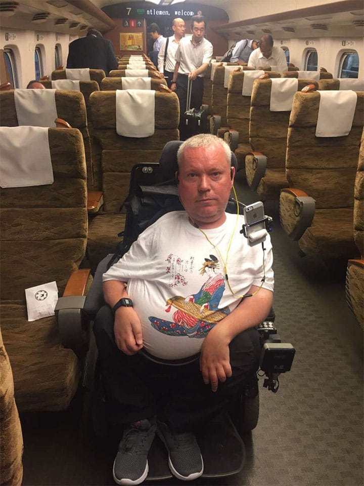 Wheelchair accessible train in Tokyo, Japan.