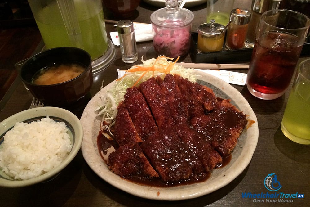 An inexpensive meal at a shopping mall restaurant in Nagoya, Japan.