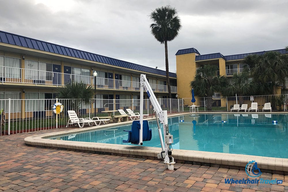 Swimming pool lift at Days Inn.