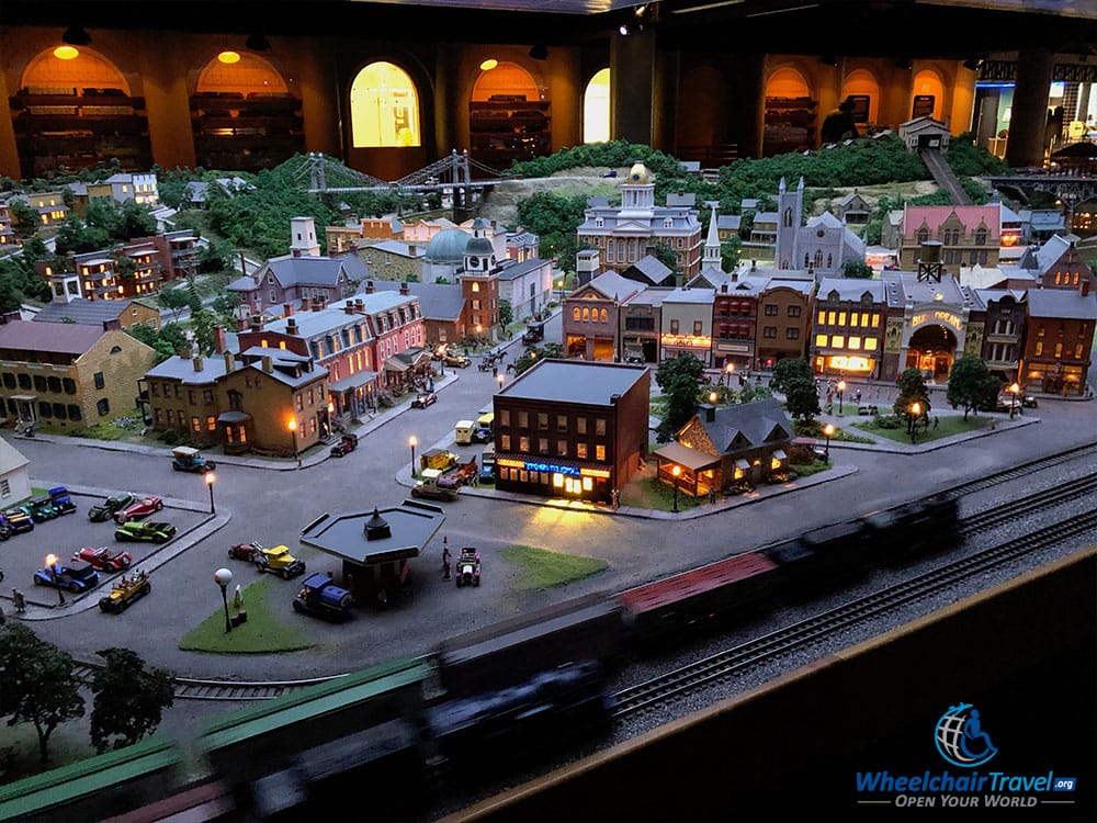 Miniature railroad and village.