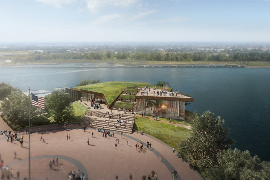 Illustration of the new Statue of Liberty Museum, currently under construction.