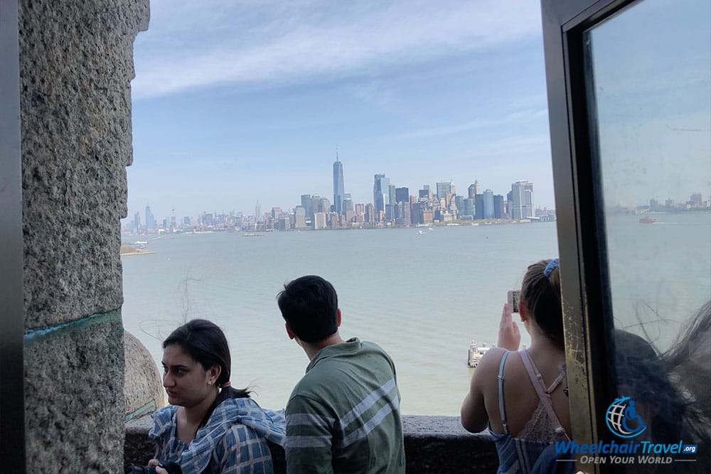 Viewing platform at the top of the Statue of Liberty's pedestal.