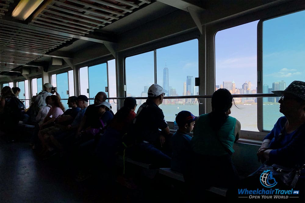 View of NYC skyline from the ferry.