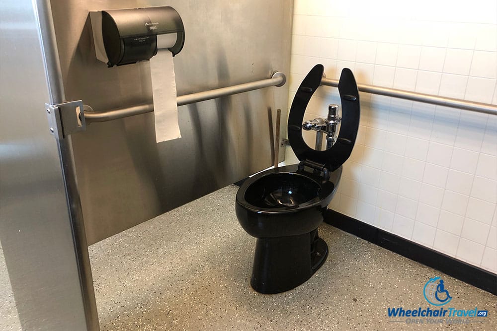 Wheelchair accessible toilet.