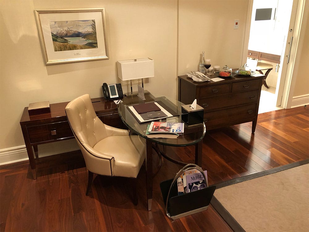 Wheelchair accessible work desk.