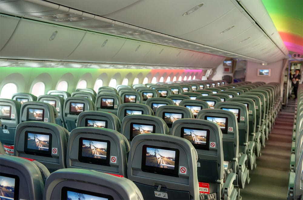 Economy class on a Norwegian Boeing 787.