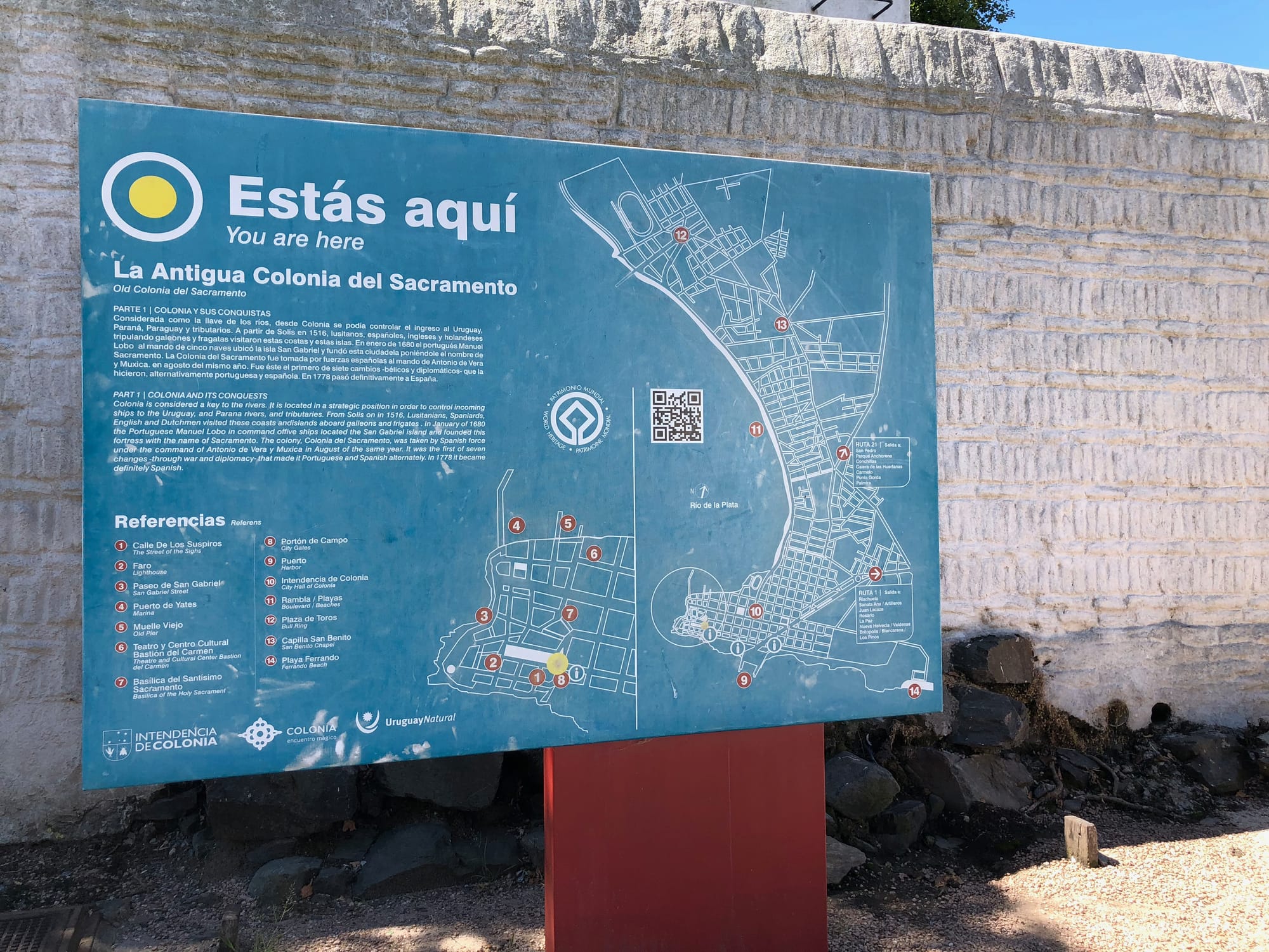 Map of Colonia del Sacramento Historic Quarter.