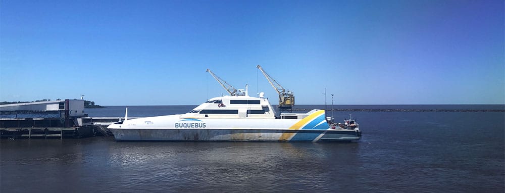 Buquebus ferry docked at Colonia del Sacramento, Uruguay ferry terminal.