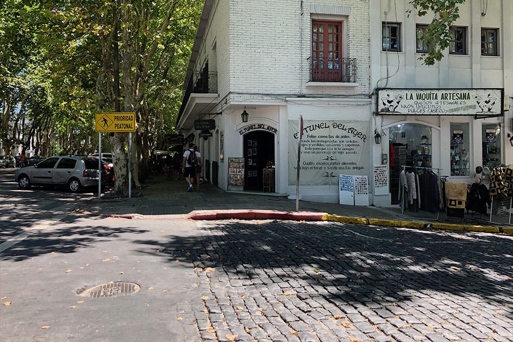 Accessible crosswalk with curb cuts.