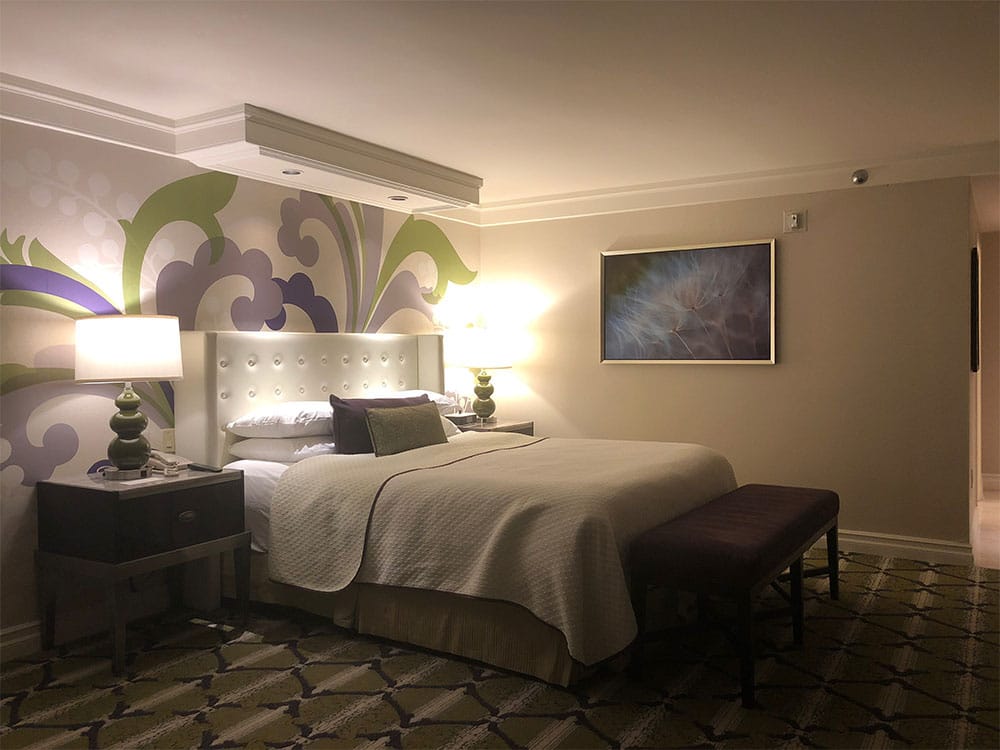 King size bed at Bellagio Las Vegas.