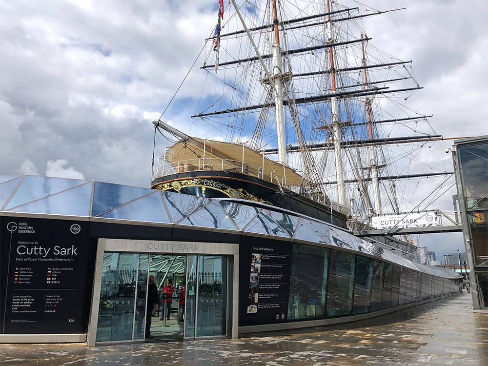 Entrance to the Cutty Sark at Maritime Greenwich.