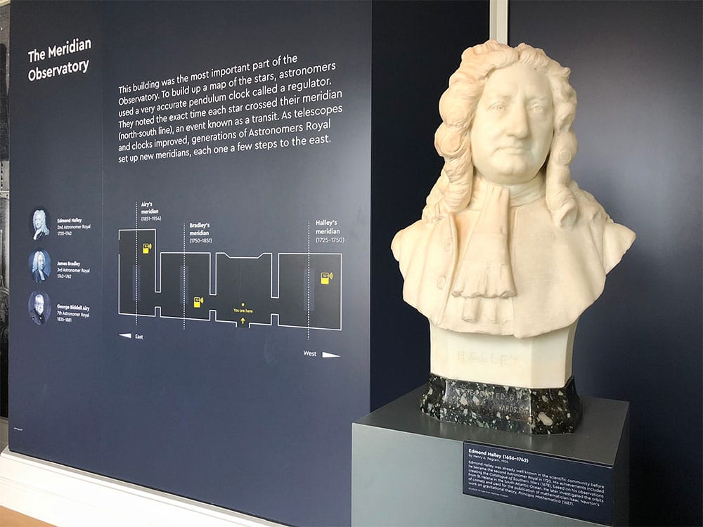 Bust of Edmond Halley, Britain's 2nd Astronomer Royal.