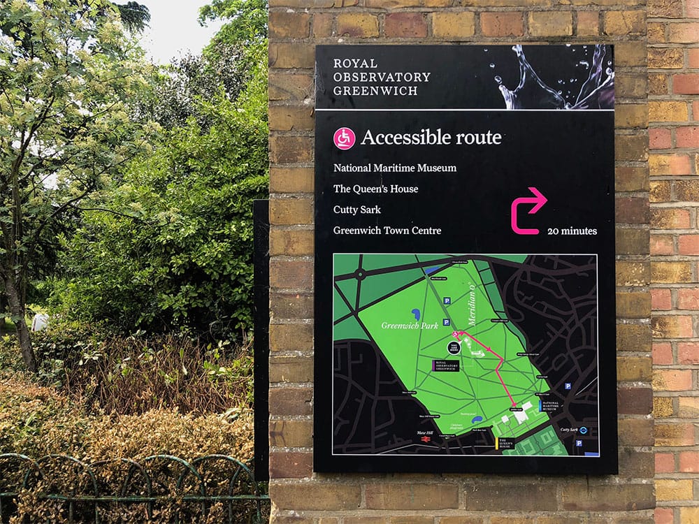 Accessible route to the Royal Observatory.