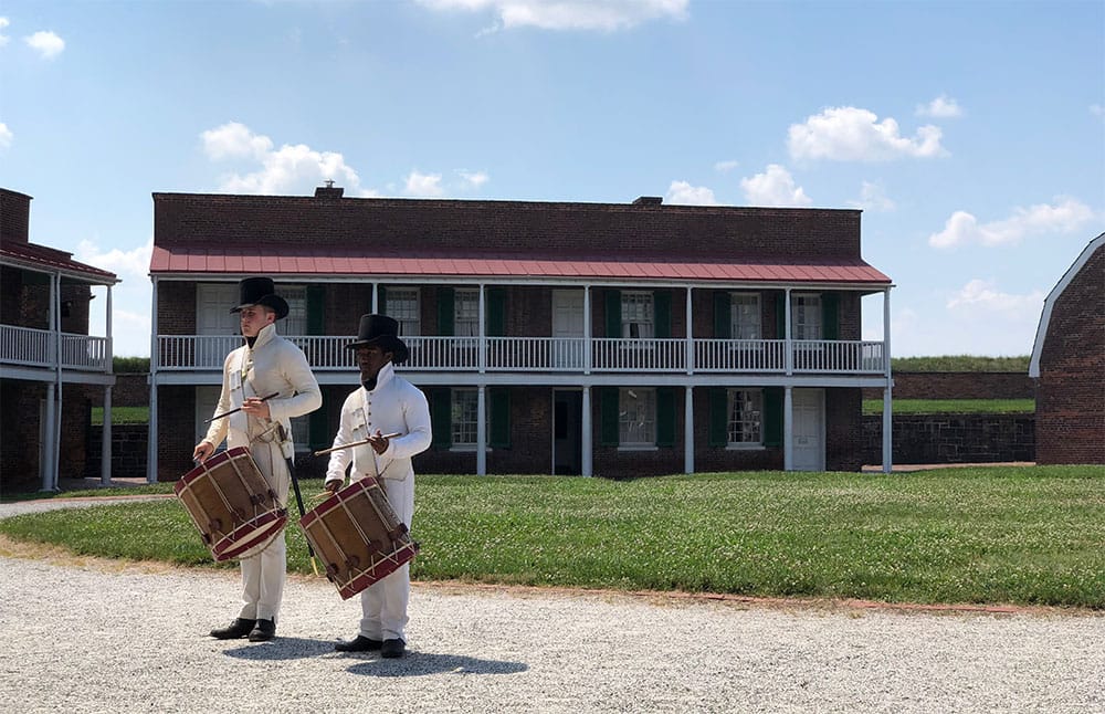 Drummers performing at Fort McHenry.
